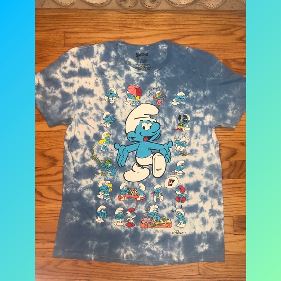 The Smurfs tie dye all over print T-shirt … - Picture 2 of 6